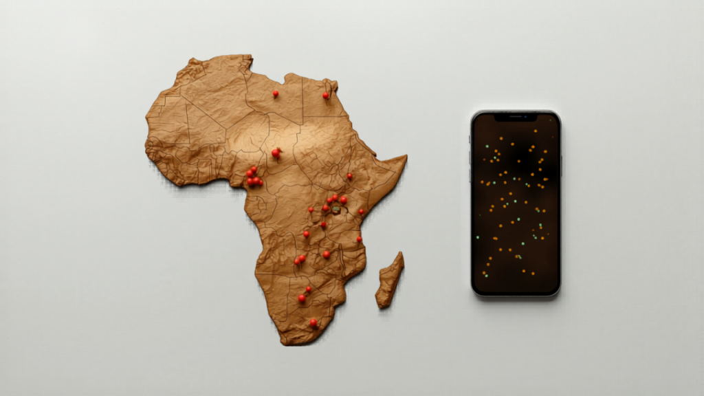 Couverture Western Union en Afrique — réseau physique de retrait en espèces dans 50 pays africains